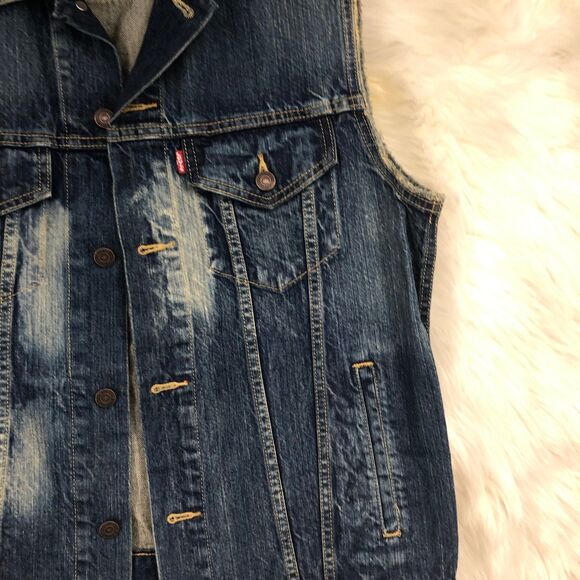 Levi’s Rugged Streetwear Grungecore Denim Vest, Outerwear, 90s-Y2K  SZ L - Picture 4 of 10